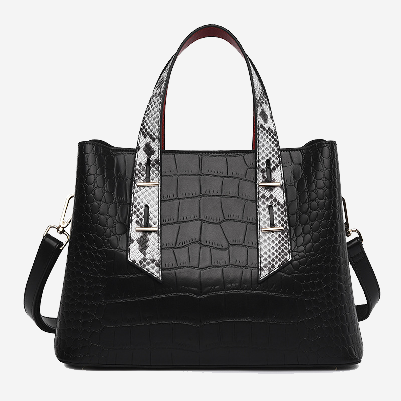 Faux Leather Women's Shoulder Bag Spacious Carryall Purse