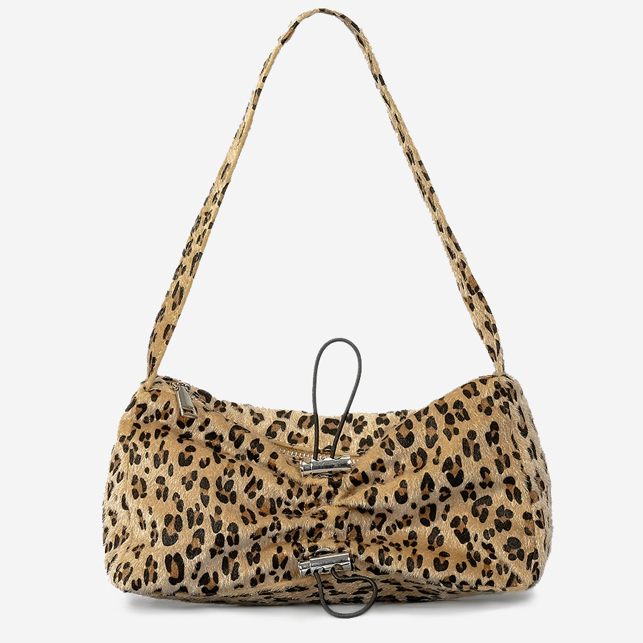 Adjustable Ruffled Zebra Print Side Bag Ladies