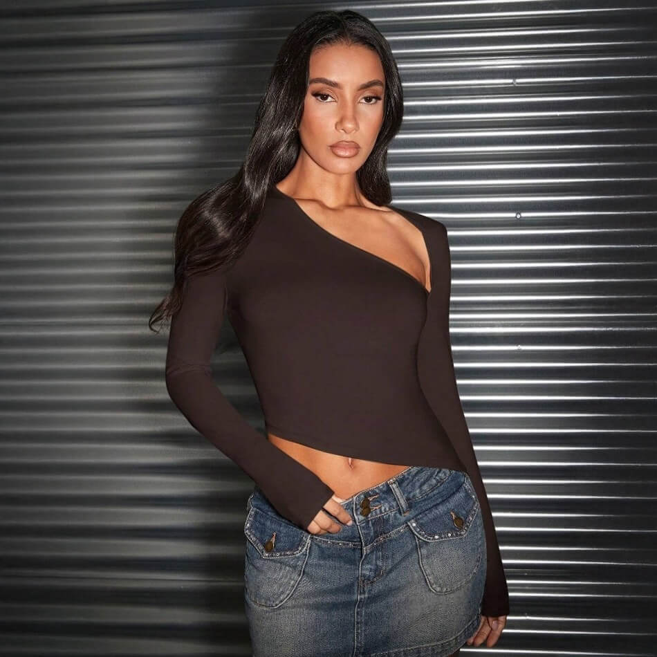 Solid-Color Pullover T-Shirt (Warm color)