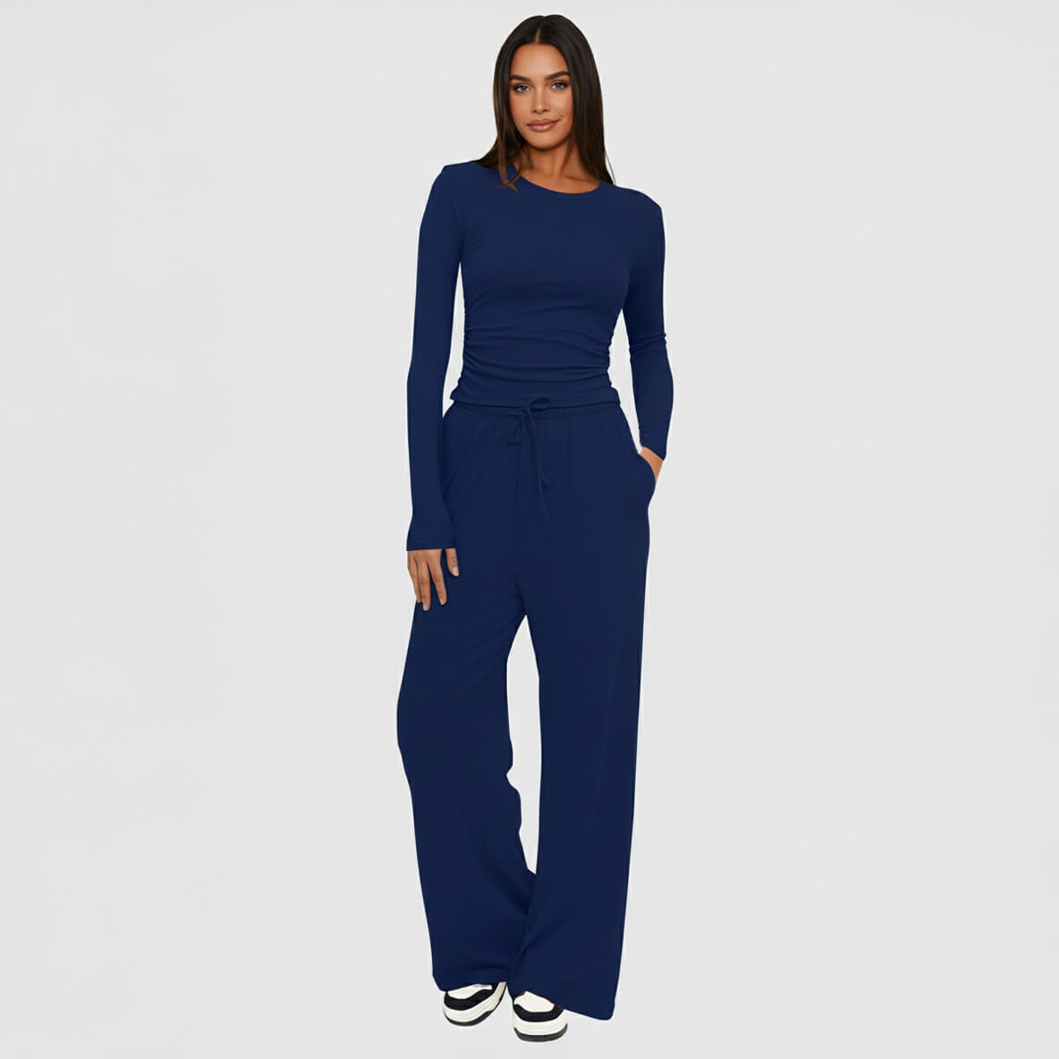 Cosy Long‑Sleeve Wide‑Leg Lounge Set