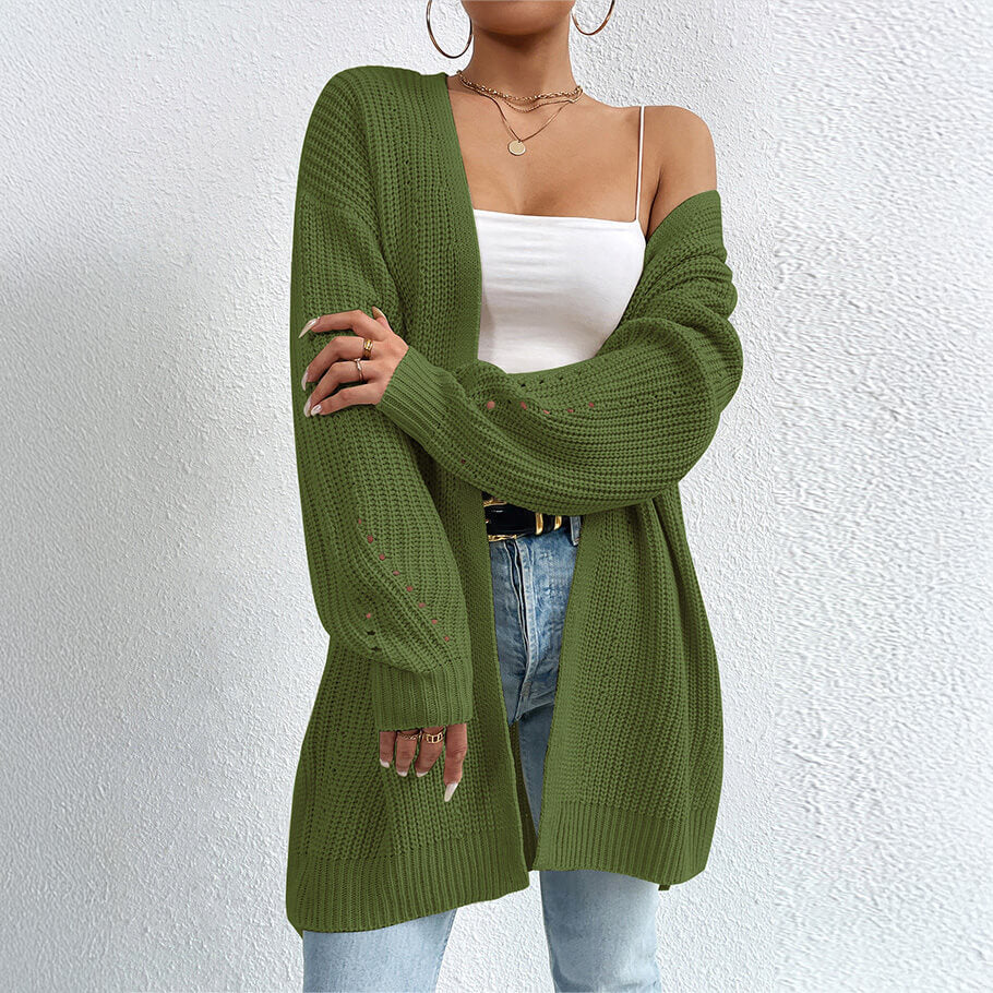 Casual Knit Pullover Long Sleeve Open Front Cardigan Coat