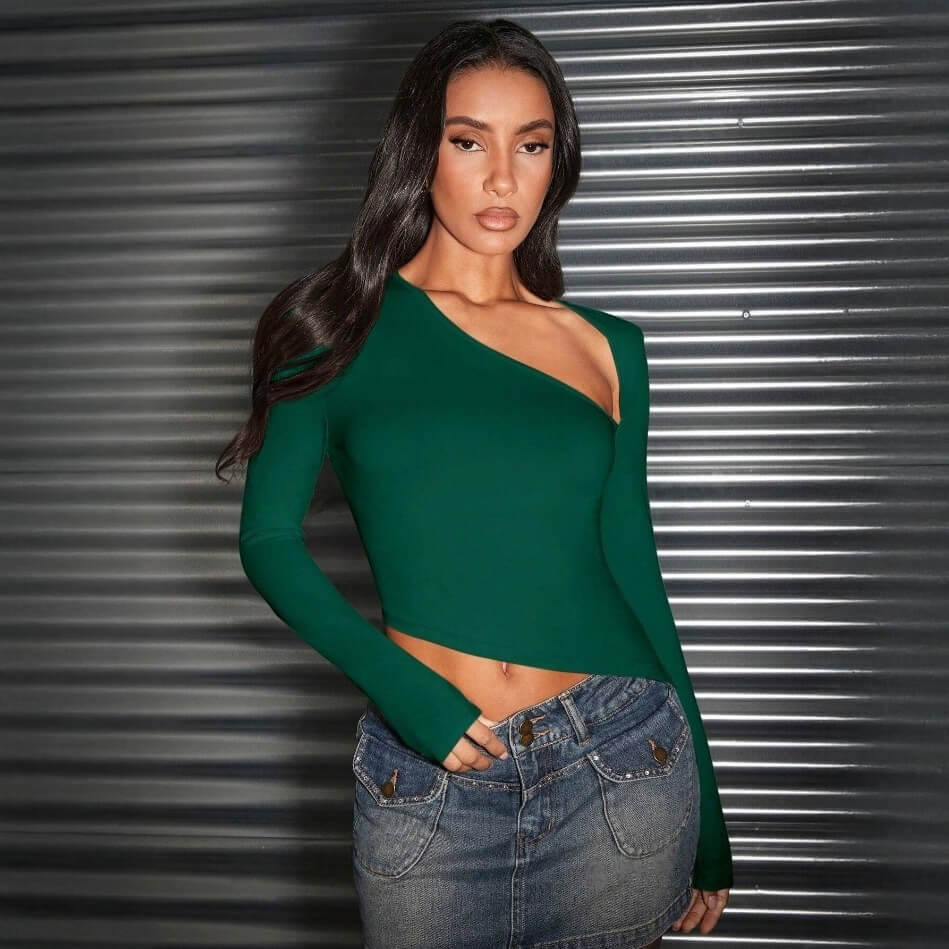 Solid-Color Pullover T-Shirt (Cool color)
