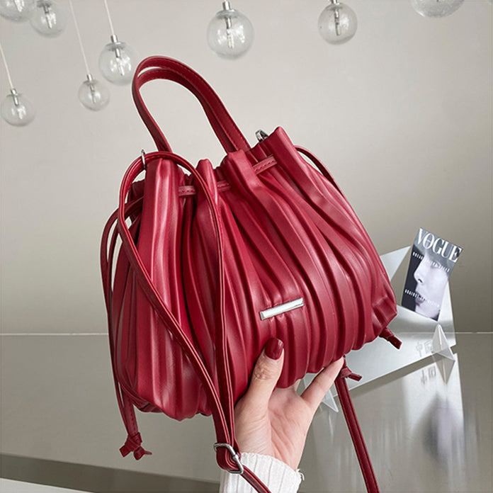 Casual Vintage Folded Wrinkled Sky Handbag