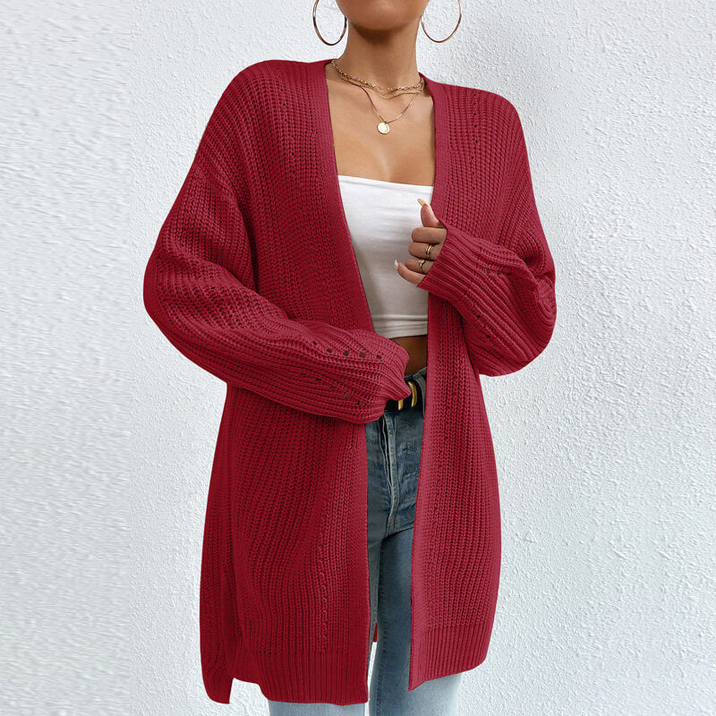 Casual Knit Pullover Long Sleeve Open Front Cardigan Coat