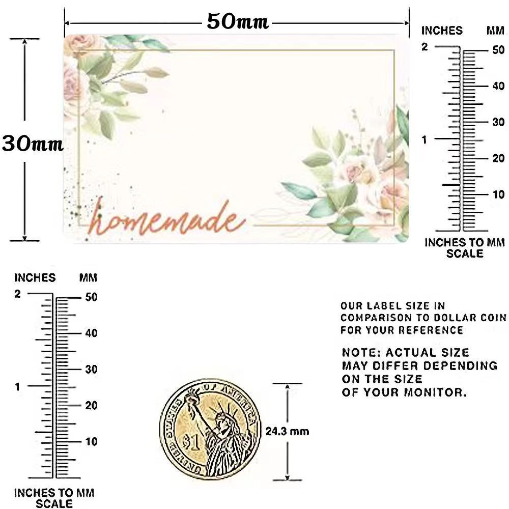 Floral Border Name Tape Classification Tag Note Sticker Labels
