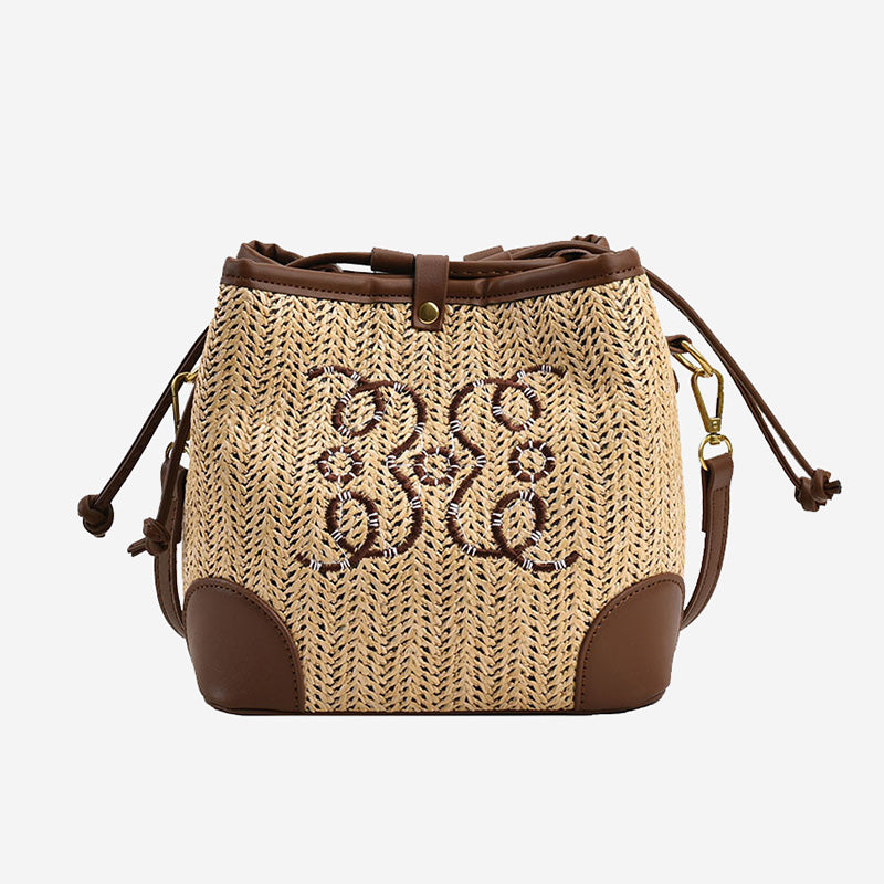 Woven Straw Beach Tote Handbag