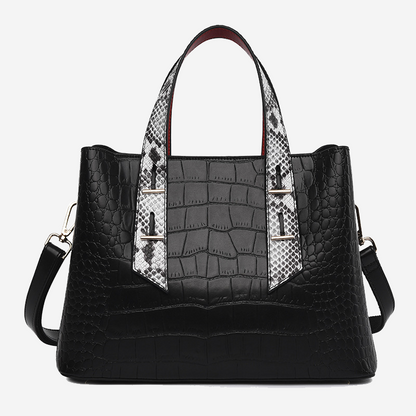 Faux Leather Women's Shoulder Bag Spacious Carryall Purse