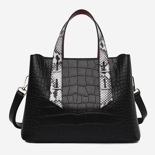 Faux Leather Women's Shoulder Bag Spacious Carryall Purse