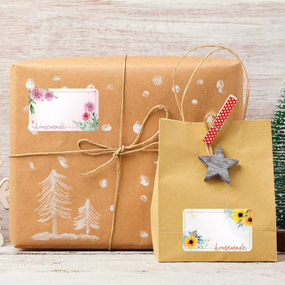 Floral Border Name Tape Classification Tag Note Sticker Labels