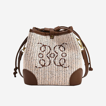 Woven Straw Beach Tote Handbag