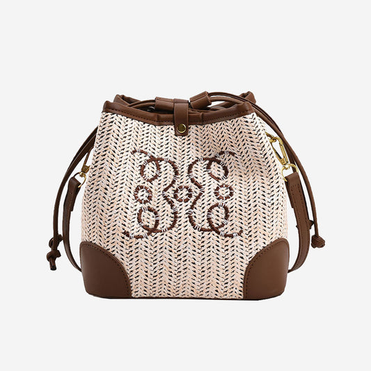 Woven Straw Beach Tote Handbag