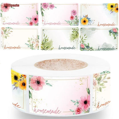 Floral Border Name Tape Classification Tag Note Sticker Labels