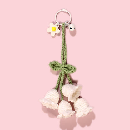 Hand-made Hook Braided Woolen Thread Lily Of The Valley Keyring