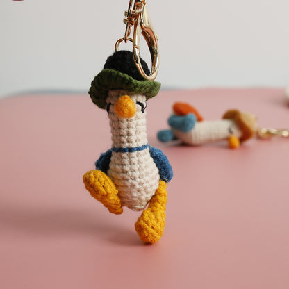 Hand-woven Forward Duck Little Doll Keyring