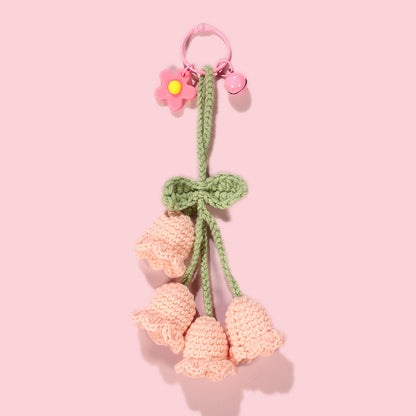 Hand-made Hook Braided Woolen Thread Lily Of The Valley Keyring