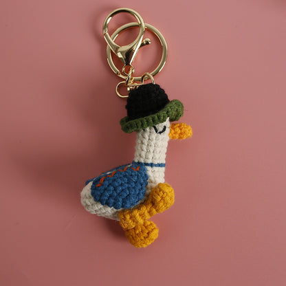 Hand-woven Forward Duck Little Doll Keyring