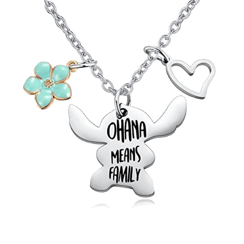 Stitch Keyring & Necklace - OHANA Means Family