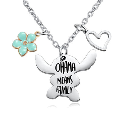 Stitch Keyring & Necklace - OHANA Means Family