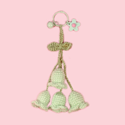 Hand-made Hook Braided Woolen Thread Lily Of The Valley Keyring