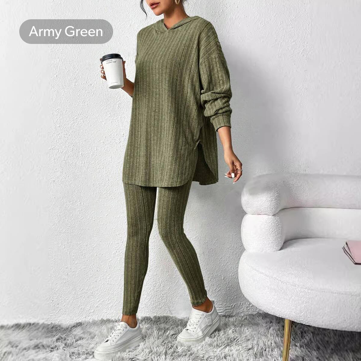 Oversized Ribbed Tunic & Leggings Set