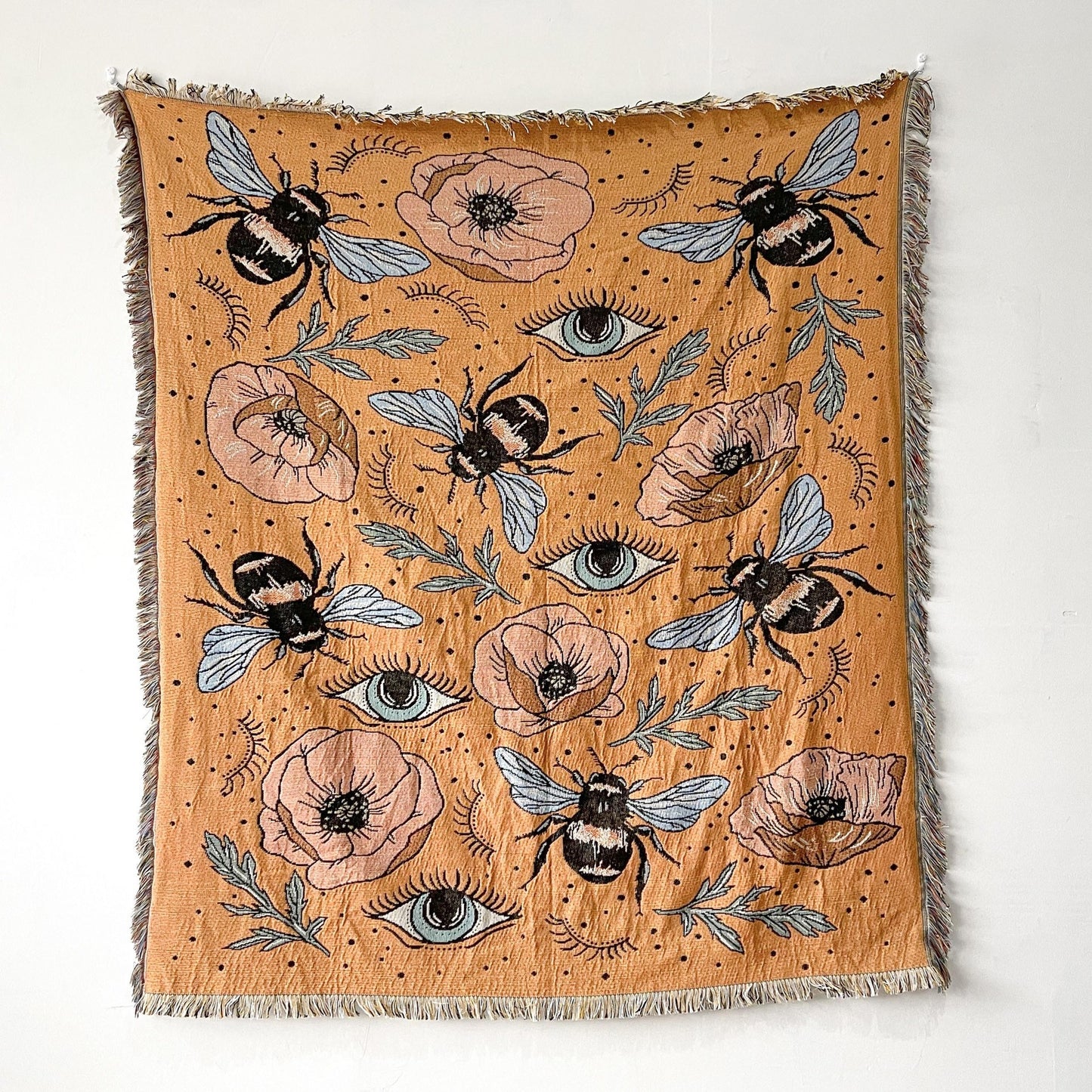 Boho Woven Throw for Sofa or Wall Hanging — Bumblebee Garden