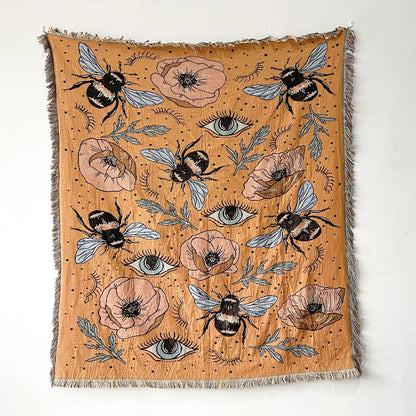Boho Woven Throw for Sofa or Wall Hanging — Bumblebee Garden