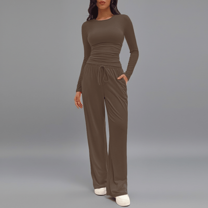 Cosy Long‑Sleeve Wide‑Leg Lounge Set