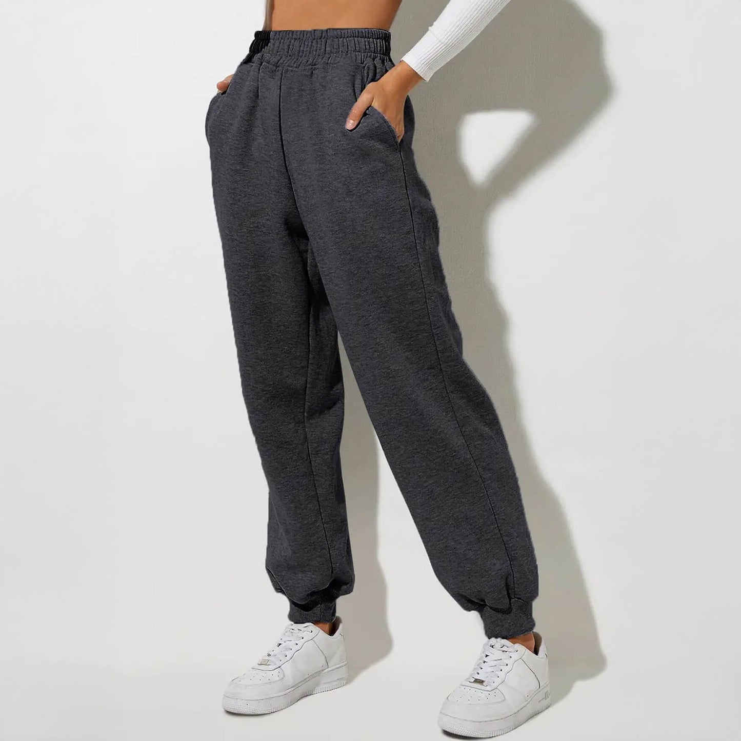 High-Waisted Lounge Joggers with Pockets