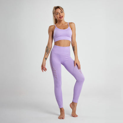 [Sets] Activewear Stretch Seamless Bralette Low Impact Gym Set