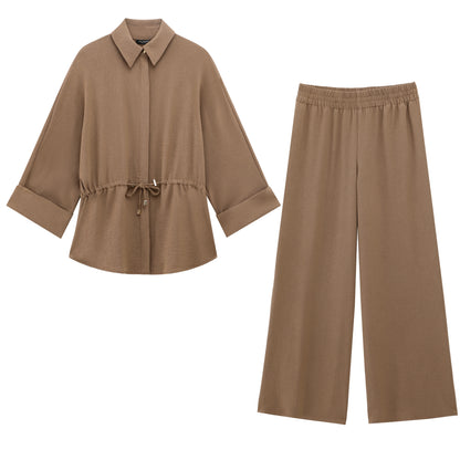 Kimono Style Brown Lounge Set