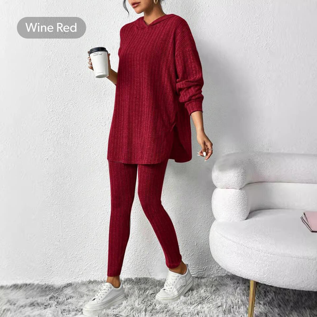 Oversized Ribbed Tunic & Leggings Set