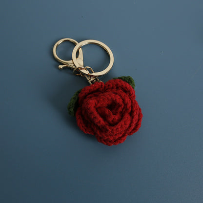Hand-Woven Crochet Flower Keyring