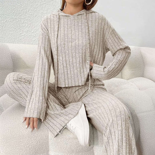 Striped Oversized Hooded Sweatshirt
