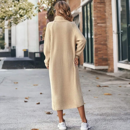 Cosy knit turtleneck dress (Loose fit)