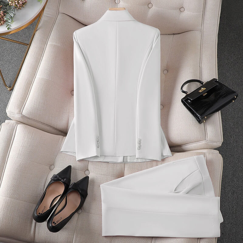 Elegant Professional Office Attire for Corporate Women (White)