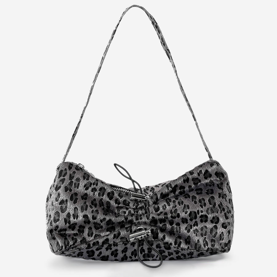 Adjustable Ruffled Zebra Print Side Bag Ladies