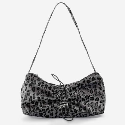 Adjustable Ruffled Zebra Print Side Bag Ladies
