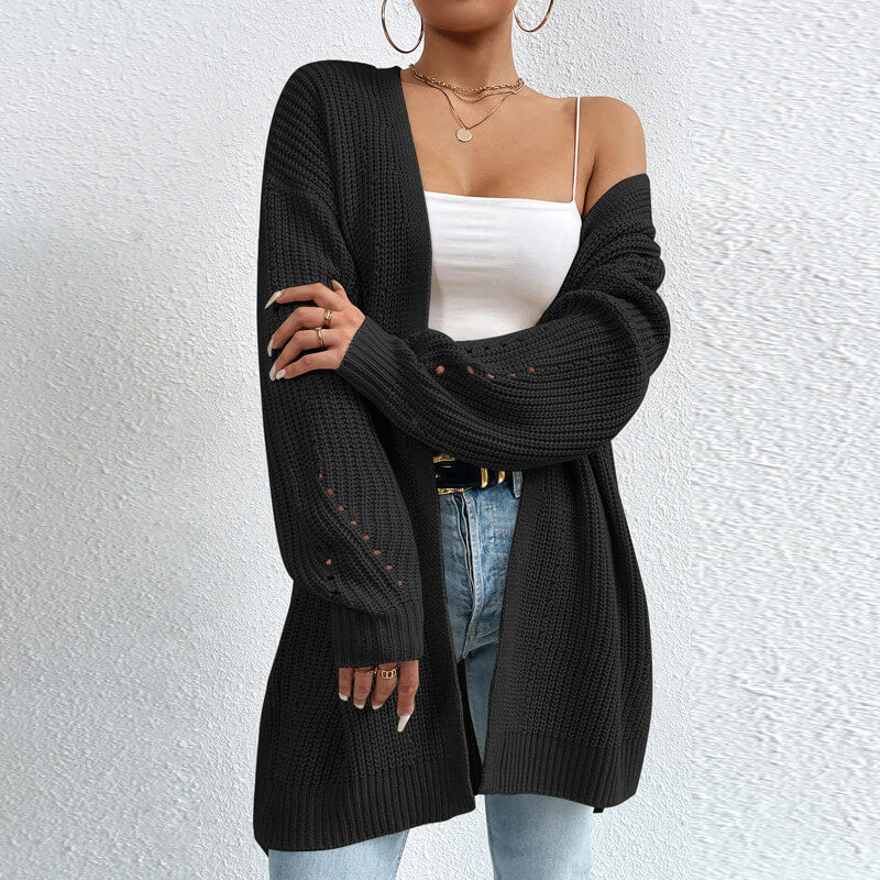 Casual Knit Pullover Long Sleeve Open Front Cardigan Coat