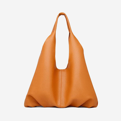 Triangular Soft Leather Tote Bag