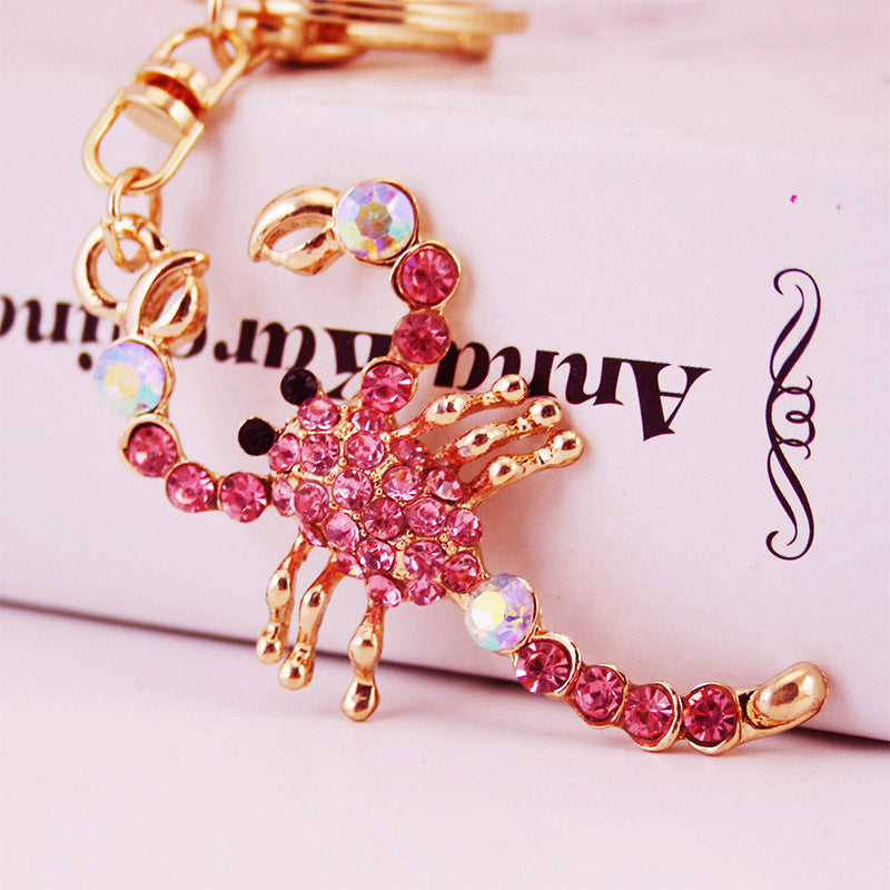 Sparkling Diamanté Bag Charm & Keyring — Scorpion