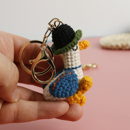 Hand-woven Forward Duck Little Doll Keyring