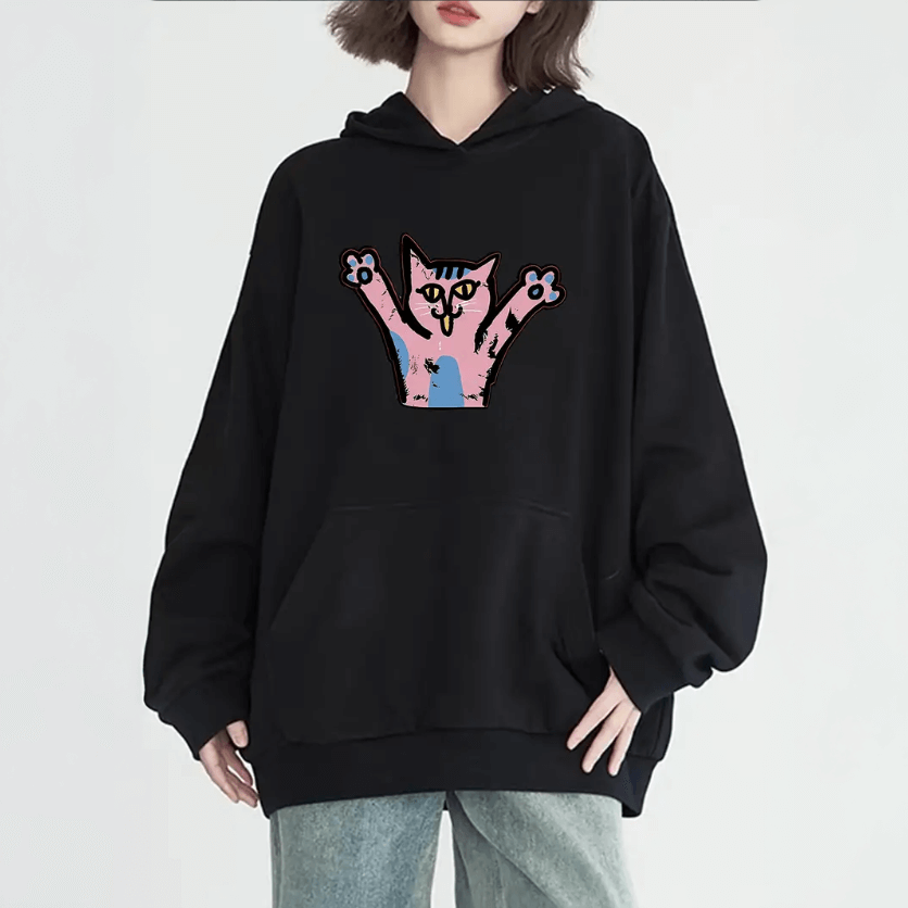 Stylish women’s soft hoodie with cute cat design