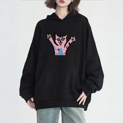 Stylish women’s soft hoodie with cute cat design