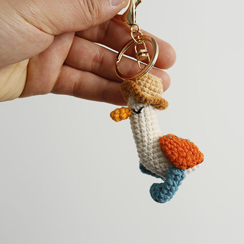 Hand-woven Forward Duck Little Doll Keyring