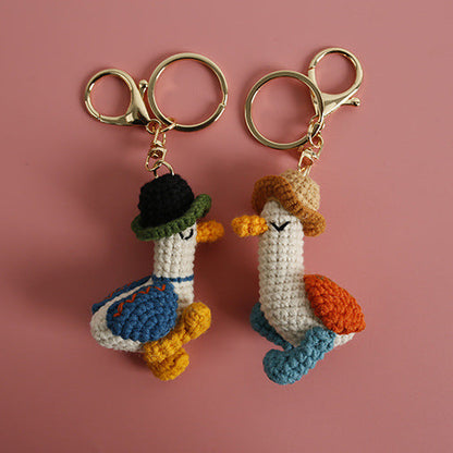 Hand-woven Forward Duck Little Doll Keyring