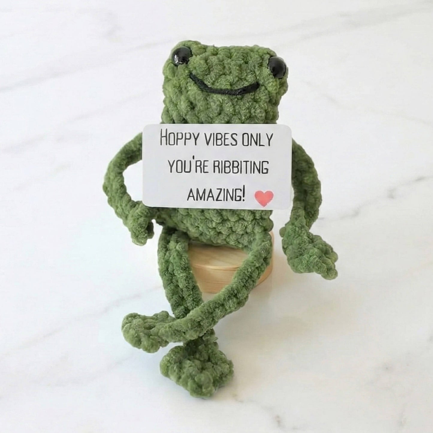 The Little Friend of Positivity — Handmade Crocheted Frog (3 colours)
