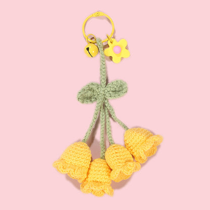 Hand-made Hook Braided Woolen Thread Lily Of The Valley Keyring
