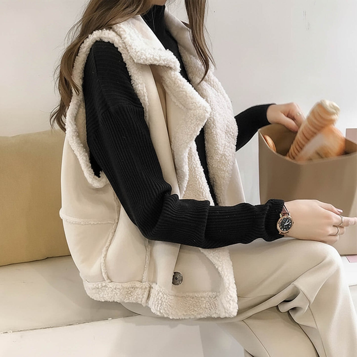 Shearling Gilet with Soft Lining