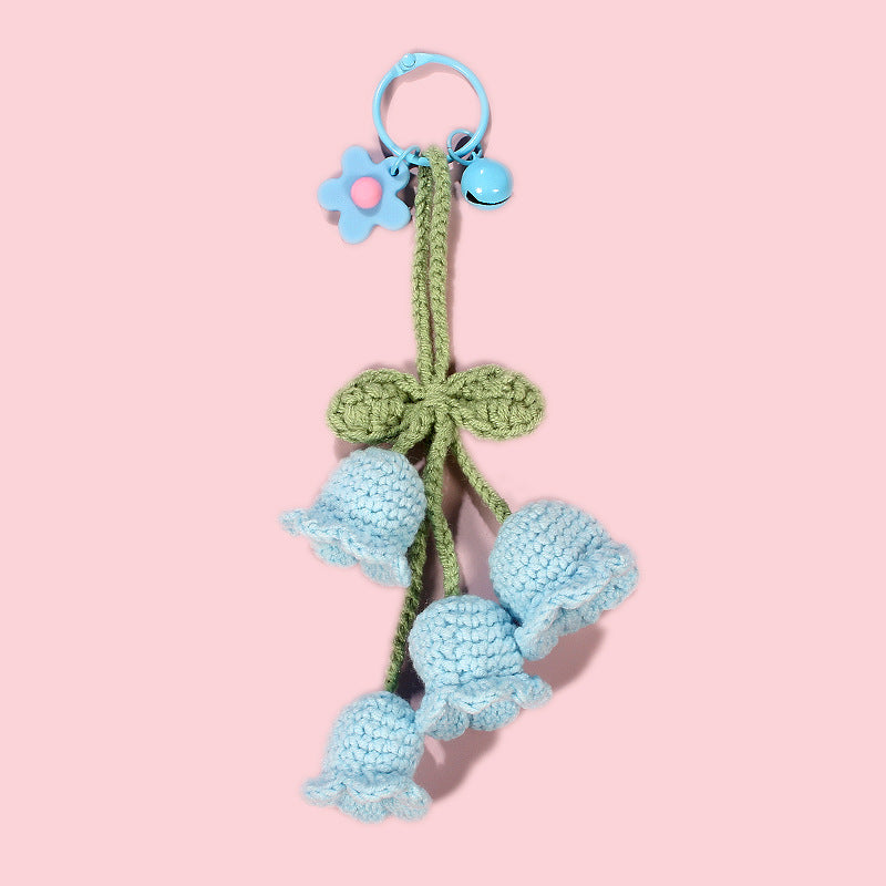 Hand-made Hook Braided Woolen Thread Lily Of The Valley Keyring
