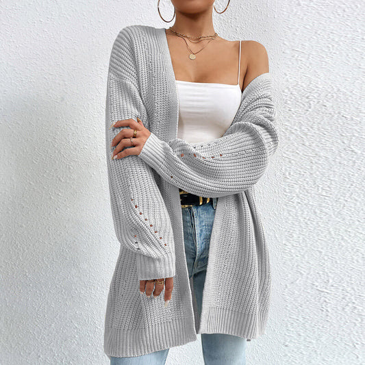 Casual Knit Pullover Long Sleeve Open Front Cardigan Coat